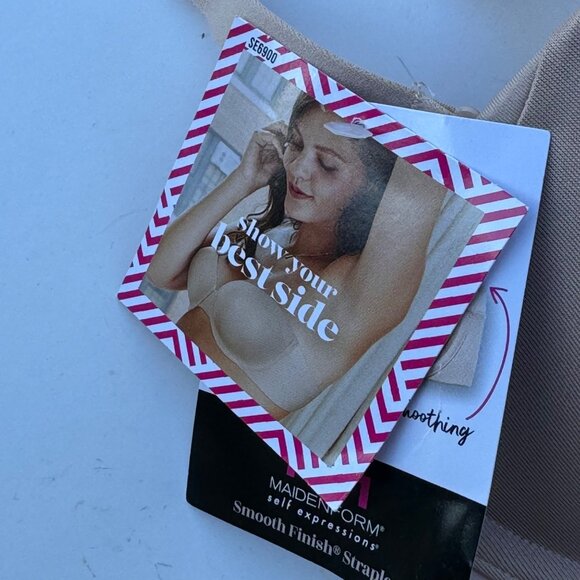 Maidenform Women's Side Smoothing Multiway Strapless Bra Beige Size 34C NWT - Picture 12 of 14